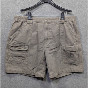 Savane Hiking Shorts Mens 40 Cargo Elastic Waist Cotton Canvas Safari Khaki